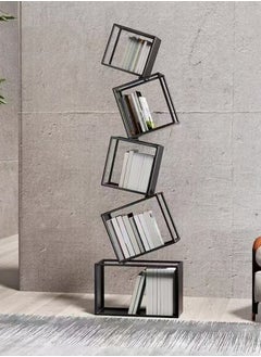 fashionhome Multipurpose Use Modern Luxury Design Stylish Open Cube Metal Corner Bookcase Large Capacity Storage Organizer Free Standing Bookshelf Display Stand for Entryway Living Room 55x185 cm  - Image 3