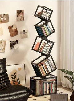 fashionhome Multipurpose Use Modern Luxury Design Stylish Open Cube Metal Corner Bookcase Large Capacity Storage Organizer Free Standing Bookshelf Display Stand for Entryway Living Room 55x185 cm  - Image 2