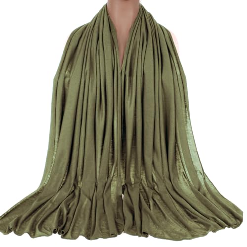 Kachanaa Stretch Jersey Turbans Knit Head wrap Urban Hair Scarfs Solid Color Ultra Soft Breathable Head Bands Ties for Women(Army Green) - Image 4