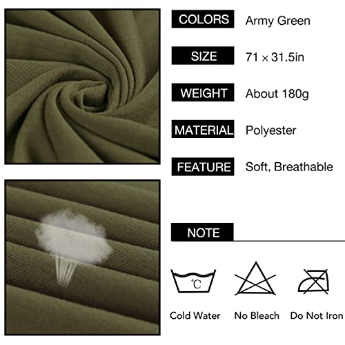 Kachanaa Stretch Jersey Turbans Knit Head wrap Urban Hair Scarfs Solid Color Ultra Soft Breathable Head Bands Ties for Women(Army Green) - Image 3