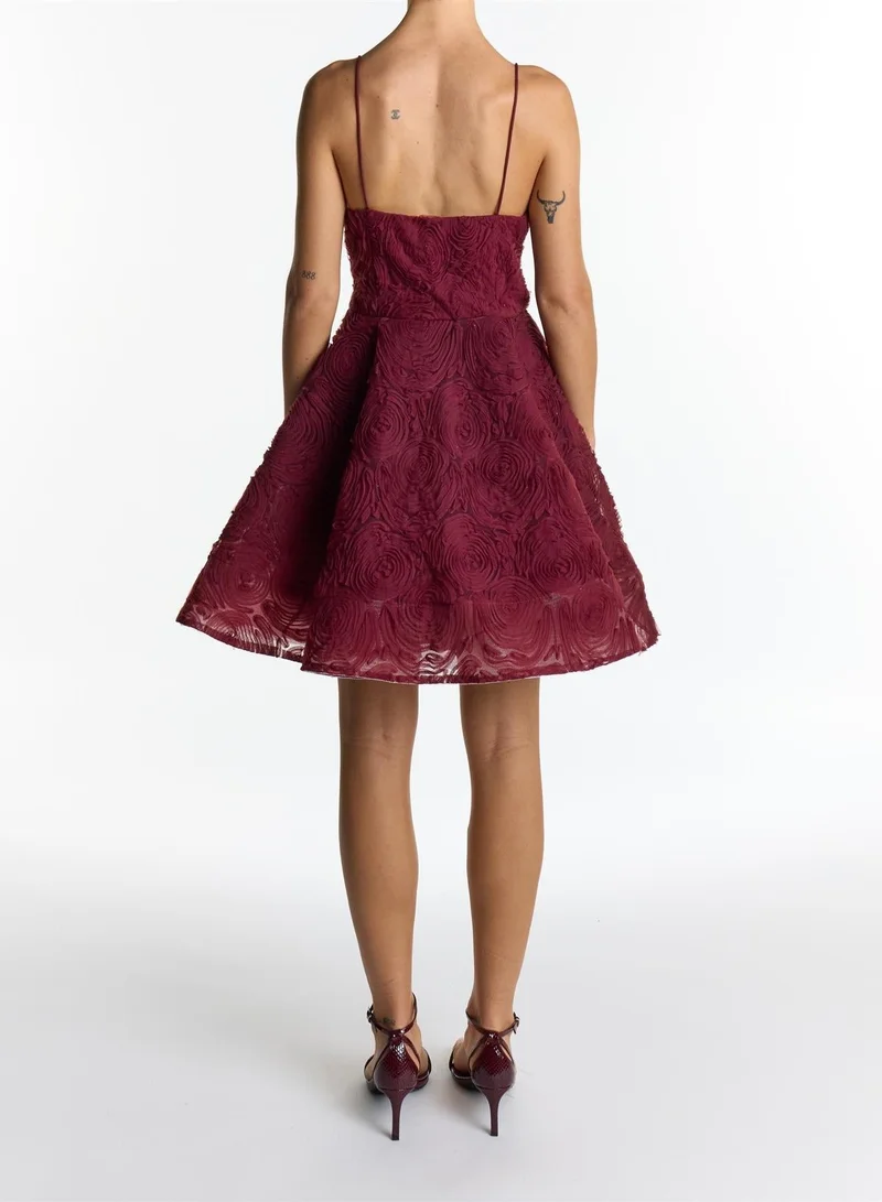 True Decadence Zoya Burgundy Sculpted Mini Dress