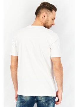DIESEL Men Crew Neck Short Sleeve Graphic Print T shirt, White  - Image 3