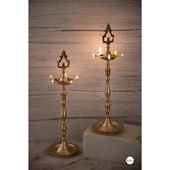 Decorbeats Set of 2 | 17 INCH Large | Prabai Diya/Kuthu Vilakku, with Cleaning Powder | - Image 4