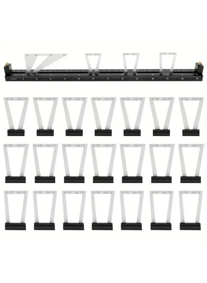 Black And White 28 Pcs Adjustable Dovetail Marking Gauge Woodworking Scribing Tool - Image 1