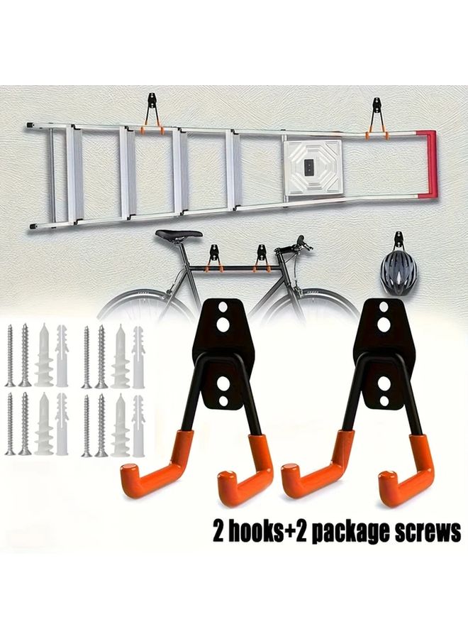 4 Pieces Heavy Duty Metal Hooks With Hangers And Mounting Screws Anti Rust Garage Storage - Image 1