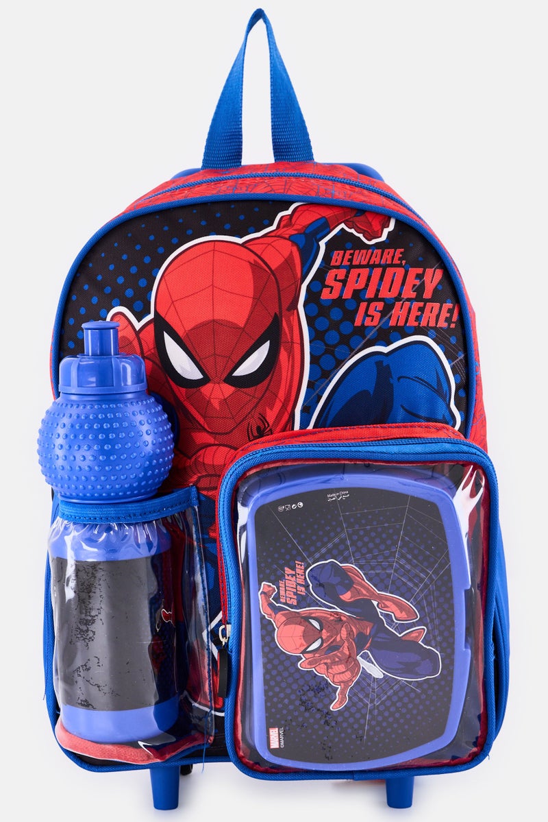 MARVEL مجموعة حقيبة ظهر بعجلات 3 في 1 سبايدرمان للأولاد، متعددة الألوان - Image 1