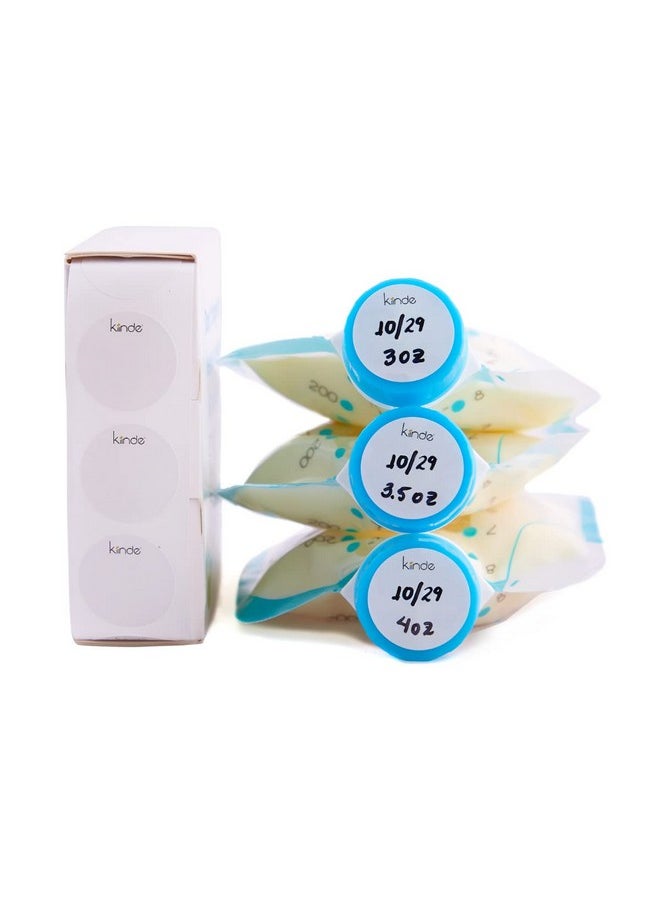 Kiinde Twist Cap Single-Use Write-On Labels for Breast Milk and Baby Food Storage Pouches (Pack of 250) - Includes Label Dispenser with Marker and Marker Holder - Blank