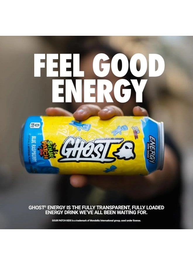 Ghost Energy Zero Sugar Sour Patch Kids, Blue Raspberry, 473ml  - Image 5