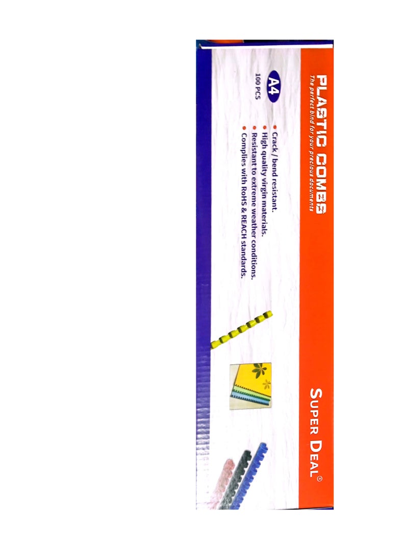 SUPER DEAL 100-Piece Binding Combs 8mm White  - Image 2