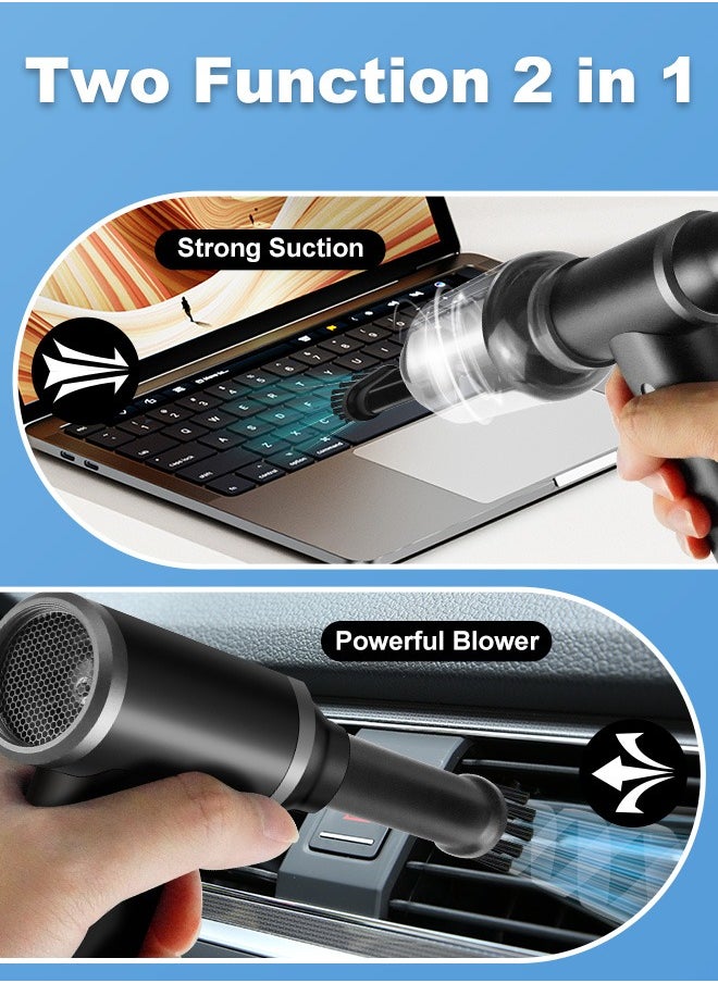 Xoopla - Compressed Air Duster And Mini Vacuum Cleaner - With Infinite Adjustment Up to 110000RPM Brushless Motor, Electric Air Blower for Computer Keyboard Camera Car Home Cleaning Kit - 4000 mAh Battery - Image 1