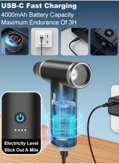 Xoopla Compressed Air Duster And Mini Vacuum Cleaner - With Infinite Adjustment Up to 110000RPM Brushless Motor, Electric Air Blower for Computer Keyboard Camera Car Home Cleaning Kit - 4000 mAh Battery  - Image 4