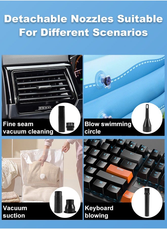 Xoopla - Compressed Air Duster And Mini Vacuum Cleaner - With Infinite Adjustment Up to 110000RPM Brushless Motor, Electric Air Blower for Computer Keyboard Camera Car Home Cleaning Kit - 4000 mAh Battery - Image 1