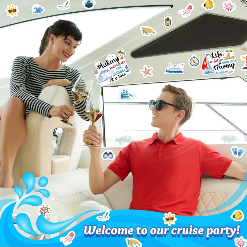 MAXDUCK Cruise Door Decorations Magnetic, 27 Pcs Large Nautical Cruise Ship Magnets for Door Funny Carnival Sea Navigation Door Magnets for Door Decorations Fridge Car Cabin Party Supplies - Image 4