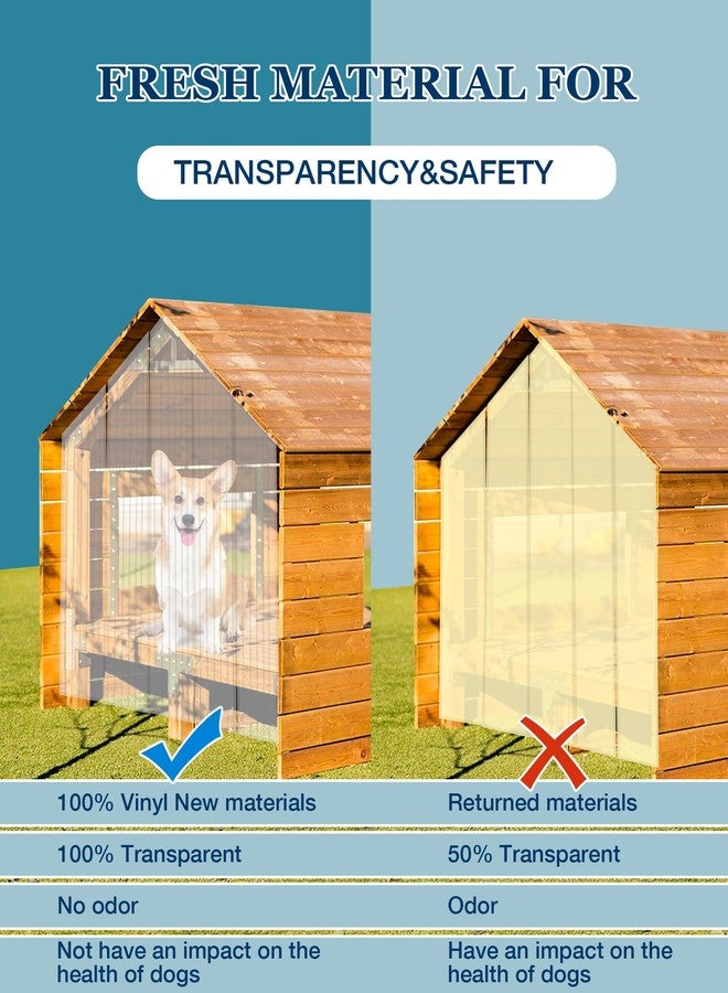 Ezcasch Dog Door Replacement Flap 8'' x 8' Clear PVC Doggie Flaps Customizable Plastic Vinyl Strips Thermal Insulation Thickness 0.08 in with Screws for DIY Doggie or Cat House - Image 2