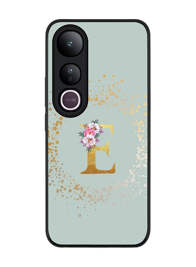 Stylizedd For vivo V50 Lite Case,Slim fit Camera Protection, Shockproof Thin Phone cover  - Custom Monogram Floral - E  (Light Grey )