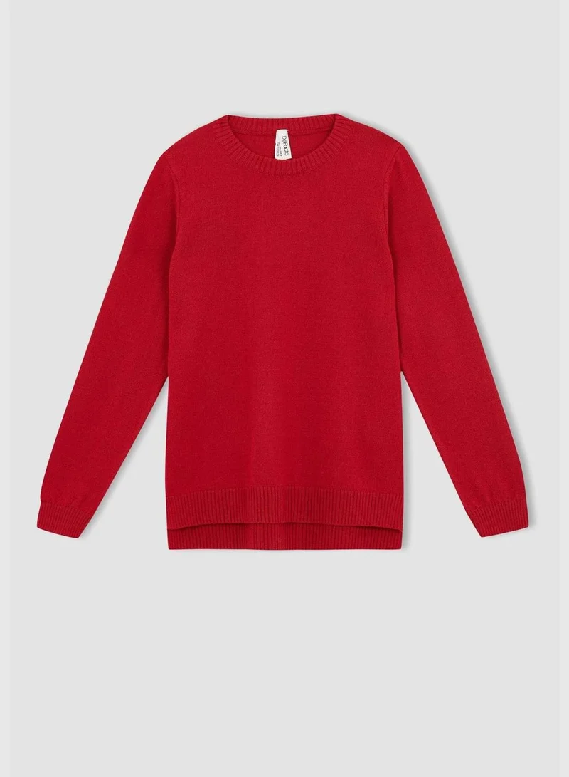DeFacto Girl Crew Neck Long Sleeve Tricot Pullover
