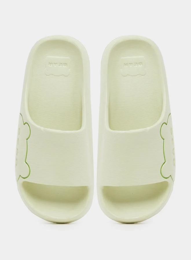 Take Two Take Two Bear Print Open Toe Slides