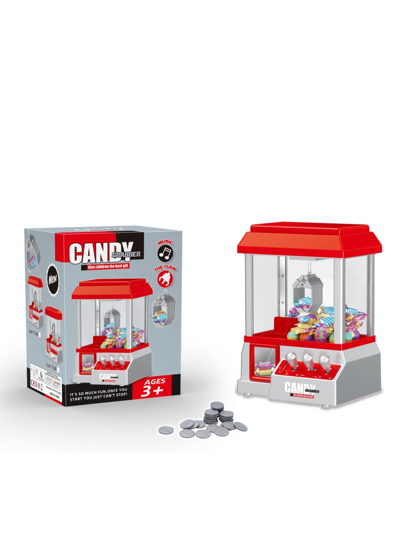 Mini - sized Home Coin - operated Claw Machine, perfectly replicating the classic claw - machine experience. Comes with 24 game coins, allowing kids to enjoy the fun of claw - machine games at home. It can also be used as a candy machine. A must - have for parent - child interaction and kids' role  - Image 1