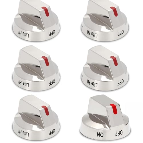 P Polerden DG9401712A Stove knobDG9401713A Light knob 6 Pack Gas Range Burner Control Dial Knob for Samsung Range Oven Stove NX58M9420SS NX58M9420SSAA NX58M9420SSAA00 - Image 1