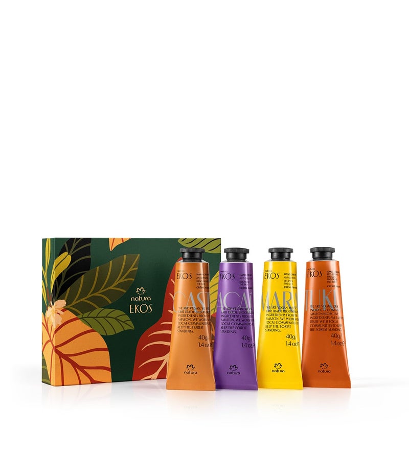 natura  Ekos Hand Cream Quartet Variety Pack 4 Creams  1 Maracuj 1 Castanha 1 Tukum 1 Aa Hand Cream  Vegan Skin Care  Brazilian Beauty Secrets  Hand Care  141oz 40g