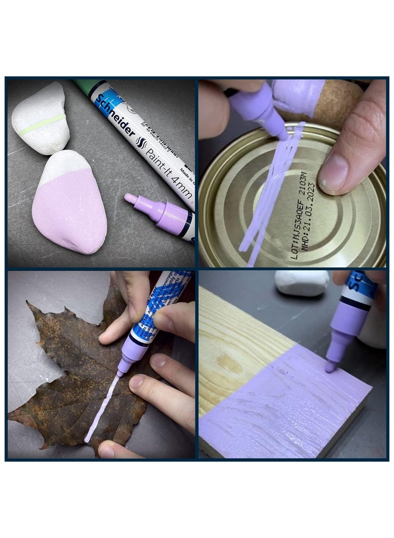 Schneider  markers طلاء أكريليك 6 قطع 2 مم نصائح مستديرة متعددة الألوان - Image 5