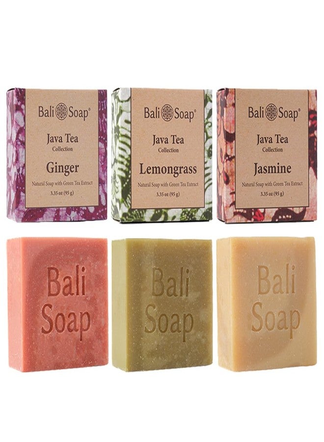 Bali Soap - Batik Collection - Natural Soap Bar for Face & Body, Vegan Handmade Plant Based, 3.5 Oz each 3 Pack - Image 1