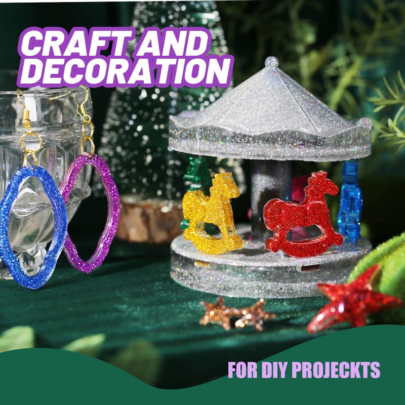 FANDAMEI 12 Pieces Fine Glitter, 12 Colors 10g Glitter Shake Jar Set, Extra Fine Glitter Powder for Arts, Crafts, Painting, Decoration, Body Face Makeup, Nail Art, Pigment - Image 5