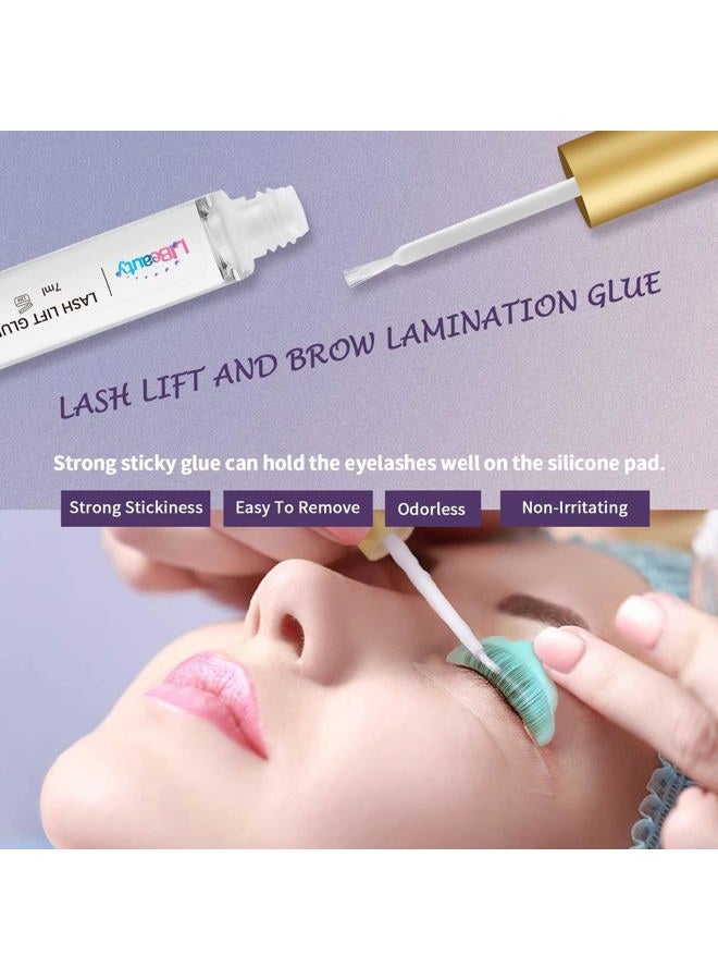 Libeauty طقم تجعيد الرموش، طقم رفع الرموش و تثبيت الحواجب الاحترافي مناسب للاستخدام المنزلي، يحافظ على تجعيد الرموش لمدة 4 أسابيع مع وسادة رفع رموش على شكل 'C'  - Image 2