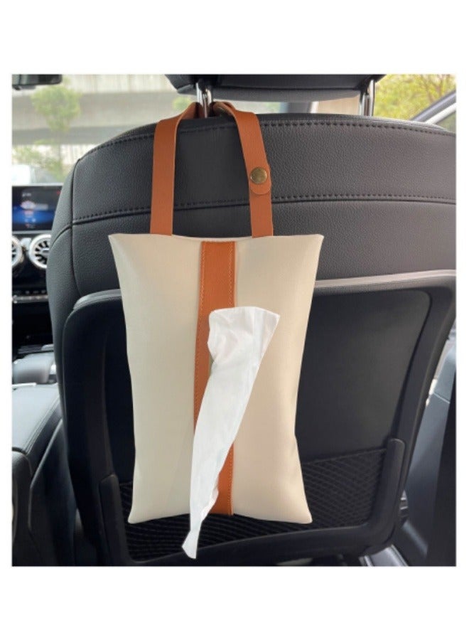 Generic Leather Car Tissue Holder – Car Interior Accessories | Car Tissue Box | Home Tissue Bag | Living Room Toilet Tissue Box  - Image 4
