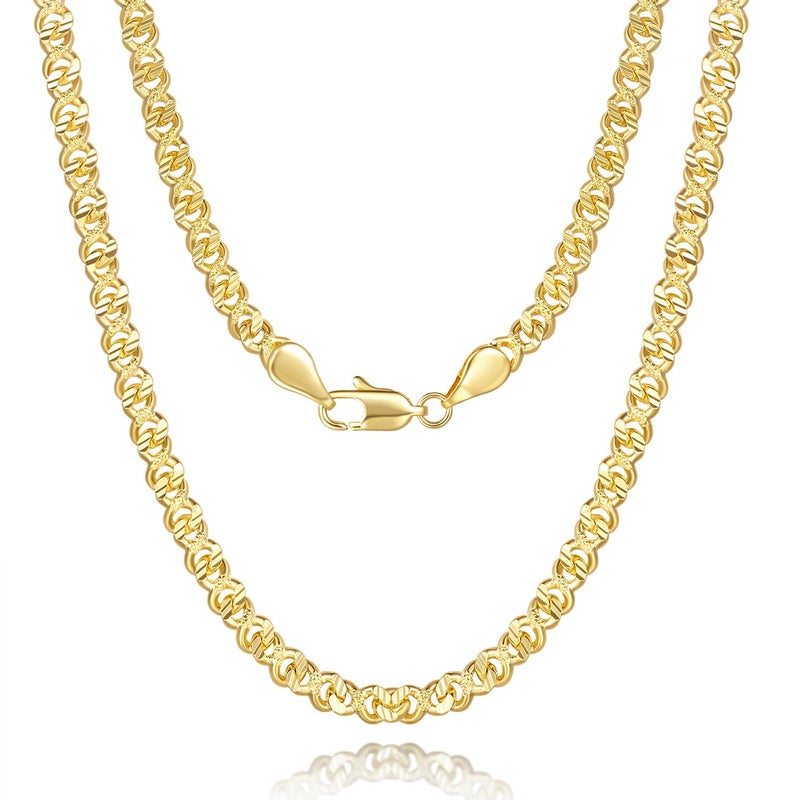 GYUYCW 14K Gold Necklaces for Women Gold Necklaces for Women Cuban Link Chain for Womens Cuban Link Chain for Men Traditional Artistry with Modern Flair Chunky Necklace Chains for Womens (24in) - Image 1