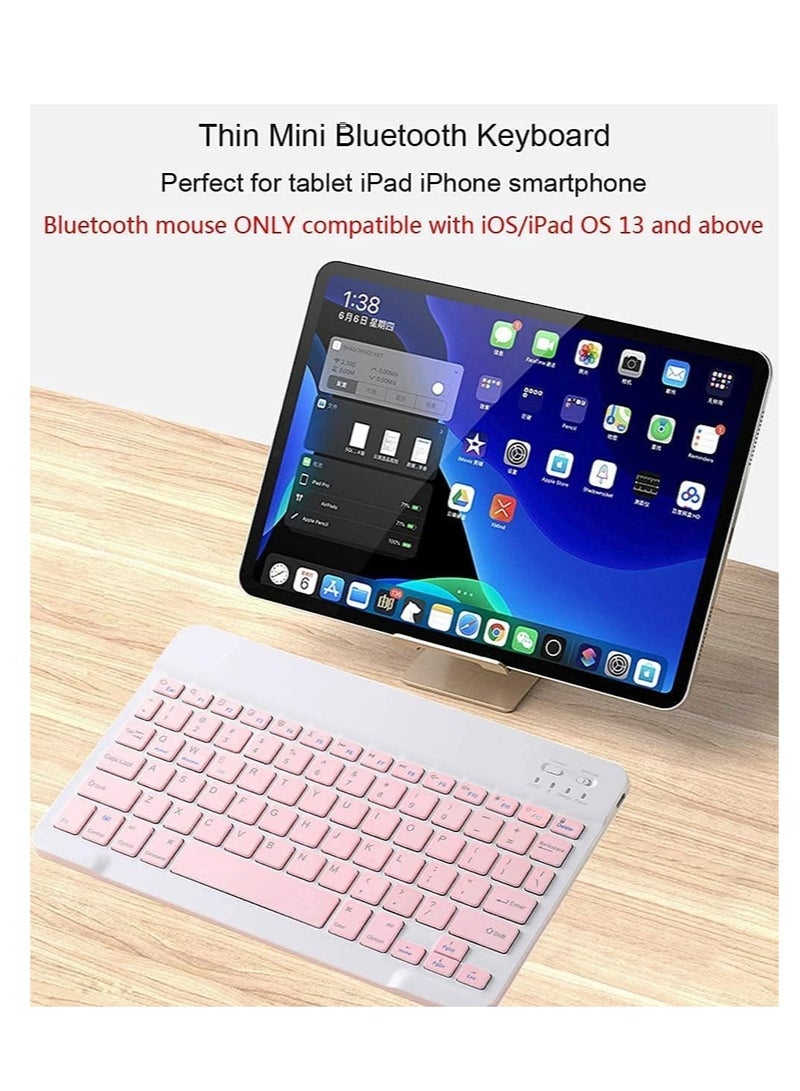 Arabic and English Bluetooth Keyboard and Mouse Combo, Ultra-Slim Portable Compact Wireless Mouse Keyboard Set for IOS Android Windows Tablet Phone iPhone iPad Pro Air Mini - Image 4