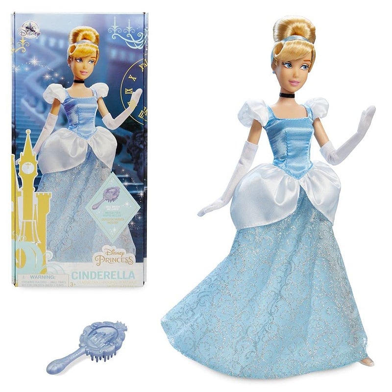 Disney Store Official Disney Princess Classic Doll (Cinderella), 11 Inches, Includes Brush with Molded Details, Fully Posable Toy in Classic Outfit - Disney Princess Toys for Girls - Image 1