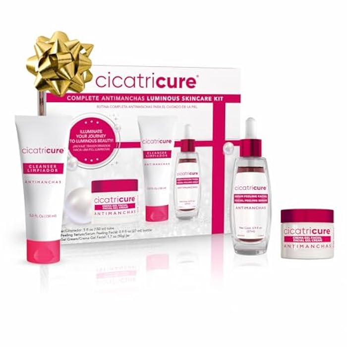 Cicatricure Antimanchas Skin Care Kit: AHA & PHA Exfoliating Face Wash, Brightening Serum, and Moisturizing Gel Cream - Dark Spot Reduction, Enhanced Glow, Paraben & Sulfate-Free - Image 1