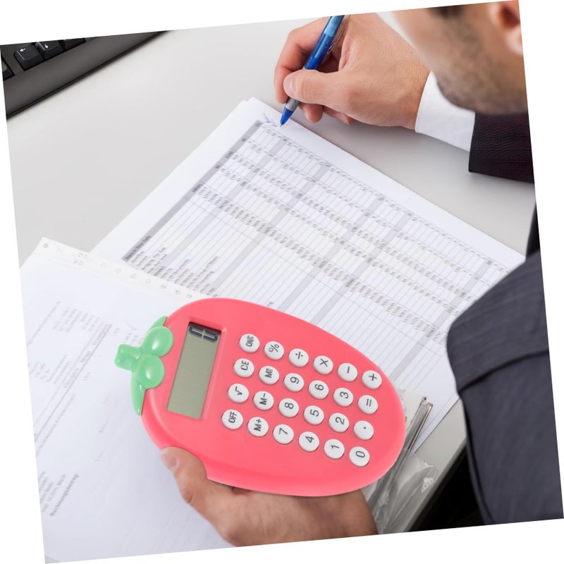 Candy Color Solar Calculator Cartoon Strawberry Design for Students School Office Math - Image 3