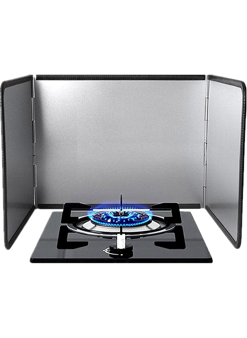 YelaJoy 3 Sided Splatter Guard, Foldable Stainless Steel Oil Splatter Screens for Frying, Oil Splash Insulation Board, Nonstick Oil Splatter Guard Stove Heat Insulation Board for Cooking (40×30.5cm) - Image 1