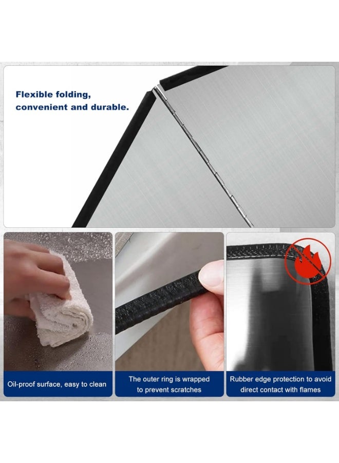 YelaJoy 3 Sided Splatter Guard, Foldable Stainless Steel Oil Splatter Screens for Frying, Oil Splash Insulation Board, Nonstick Oil Splatter Guard Stove Heat Insulation Board for Cooking (40×30.5cm) - Image 5