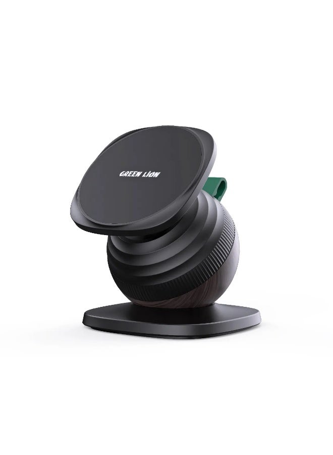 GREEN LION Snail Mount Car Phone Holder with MagSafe Compatible / 360° Rotating Base / Flexible Viewing Angle / Strong Magnetic Adsorption / Twist-Lock Telescopic Design - Black - Image 1