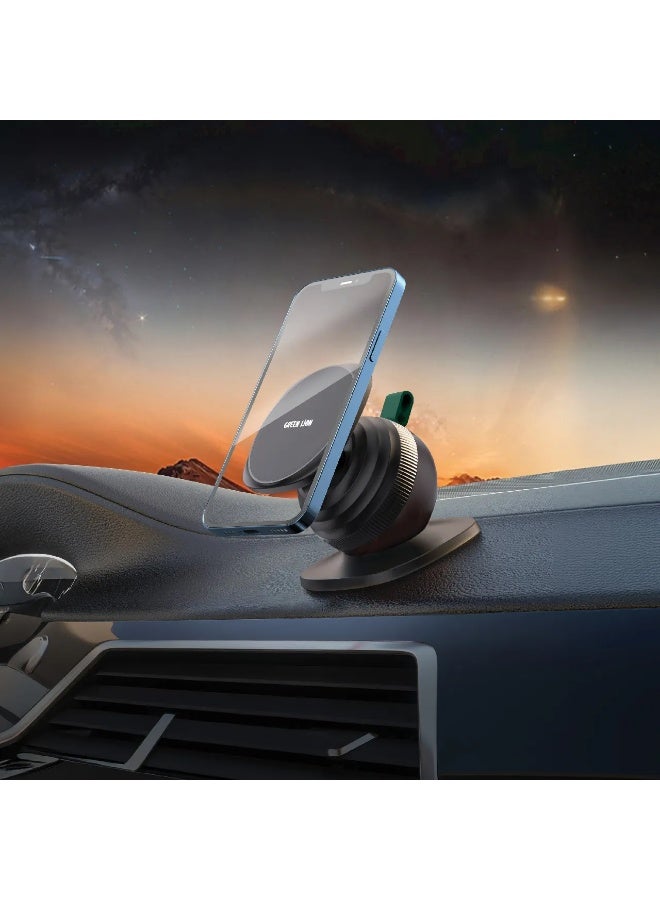 GREEN LION Snail Mount Car Phone Holder with MagSafe Compatible / 360° Rotating Base / Flexible Viewing Angle / Strong Magnetic Adsorption / Twist-Lock Telescopic Design - Black - Image 2
