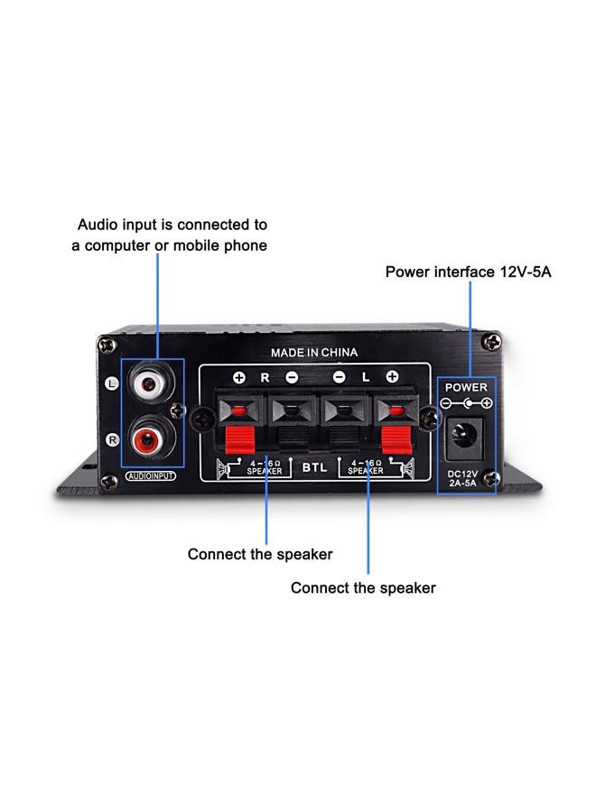 XMSJSIY 12V HiFi Stereo Audio Amplifier for Car 2 Channel HiFi Bass Audio Subwoofer Amp for Cars CD DVD MP3 Player Speakers - Image 5