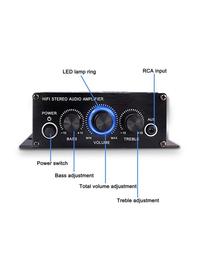 XMSJSIY 12V HiFi Stereo Audio Amplifier for Car 2 Channel HiFi Bass Audio Subwoofer Amp for Cars CD DVD MP3 Player Speakers - Image 4