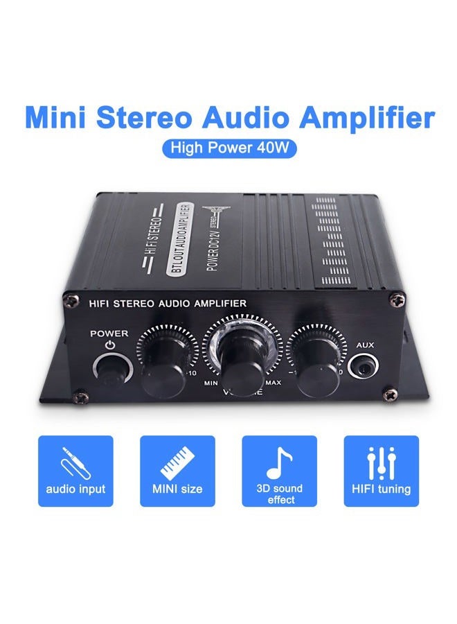 XMSJSIY 12V HiFi Stereo Audio Amplifier for Car 2 Channel HiFi Bass Audio Subwoofer Amp for Cars CD DVD MP3 Player Speakers - Image 3