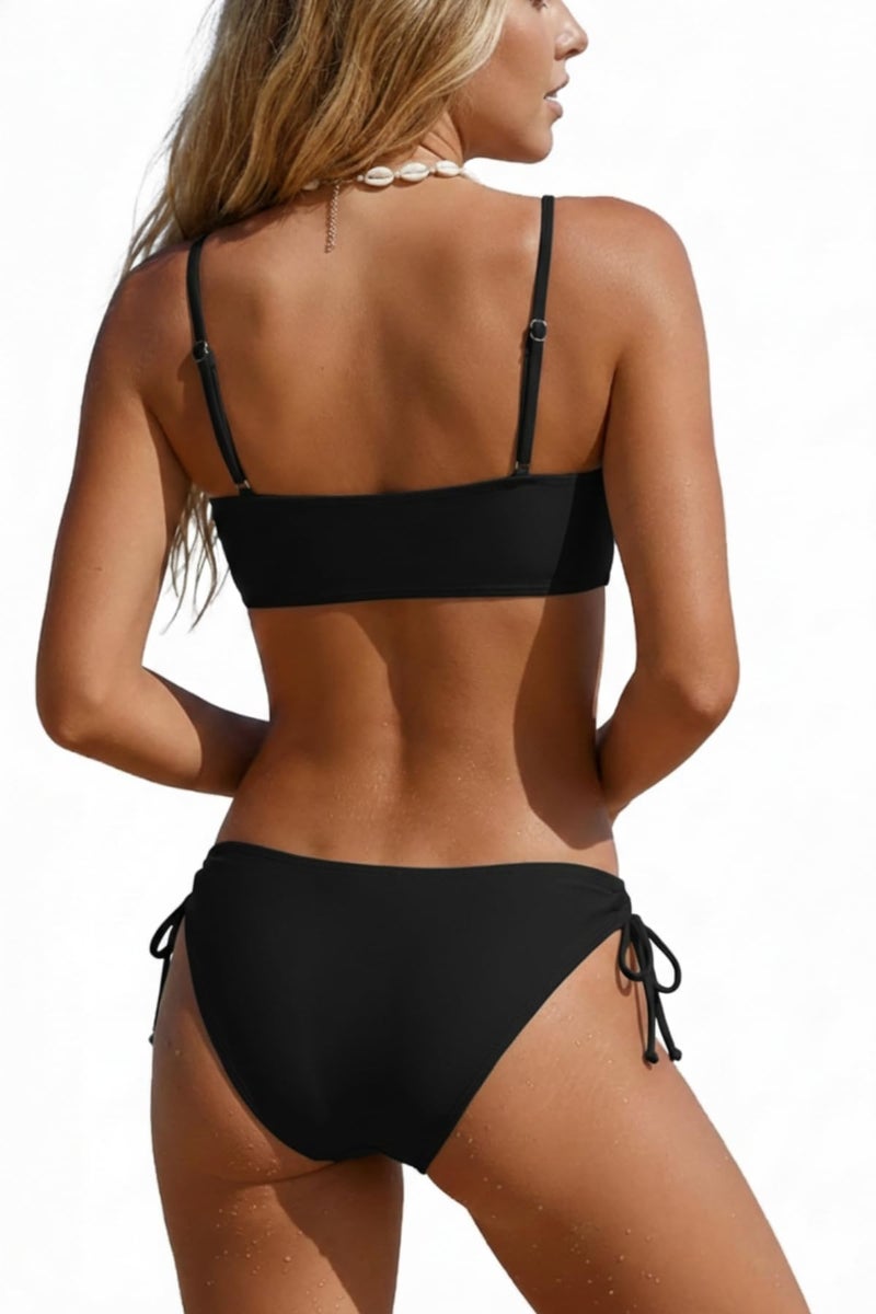 Daci Black Bikini Sets for Women - Two Piece Scoop Neck Swimsuit Full Coverage Bathing Suit 2026 S - Image 2