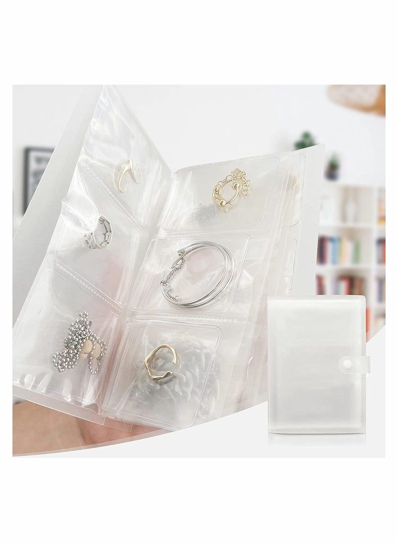 KASTWAVE Transparent Jewelry Storage Book Portable Travel(160 Grids +30pcs Jewelry Storage Bag) - Image 2