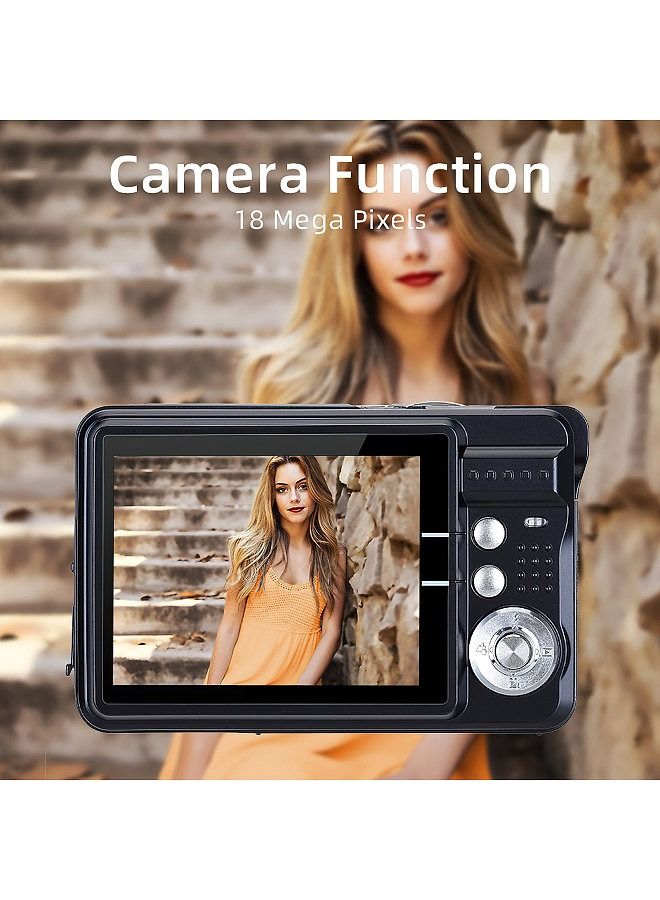 Generic Portable 720P Digital Camera Video Camcorder 18MP Photo 8X Zoom Anti-shake 2.7 Inch Large TFT Screen Built-in Lithium Battery with Carry Bag USB Charging Cable for Kids Teens  - Image 4