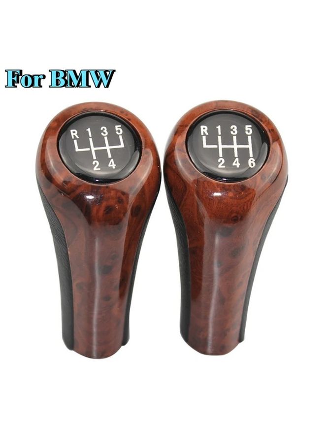 Universal Wood Grain 6 Speed Manual Gear Shift Knob Vehicle Upgrade Replacement - Image 1