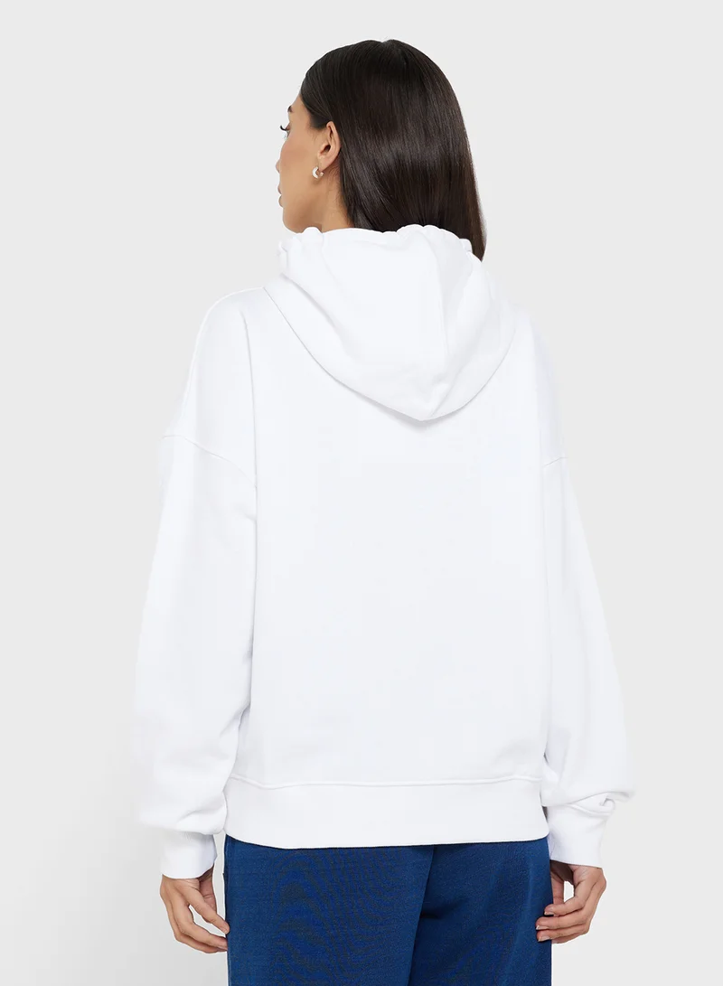 جيس جينز Embroidered Logo Detail Drawstring Hoodie