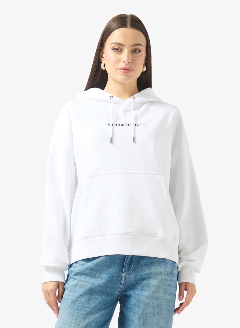 GUESS Embroidered Logo Detail Drawstring Hoodie - Image 1