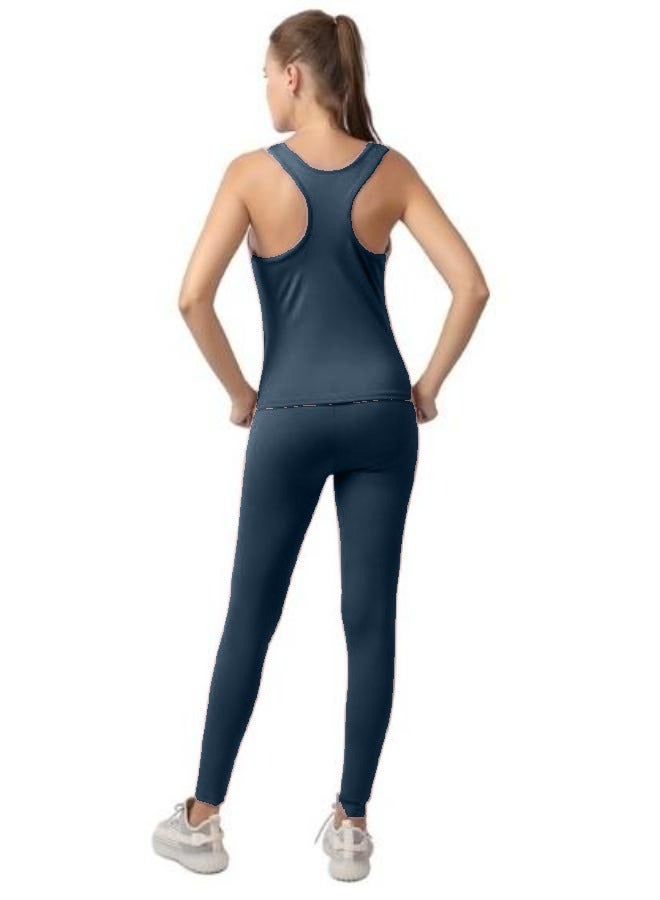 Yoga Outfit 2 Piece Workout Set High Waist Yoga Leggings and Padded Sando Top for Women Free Size T-18 - Image 2