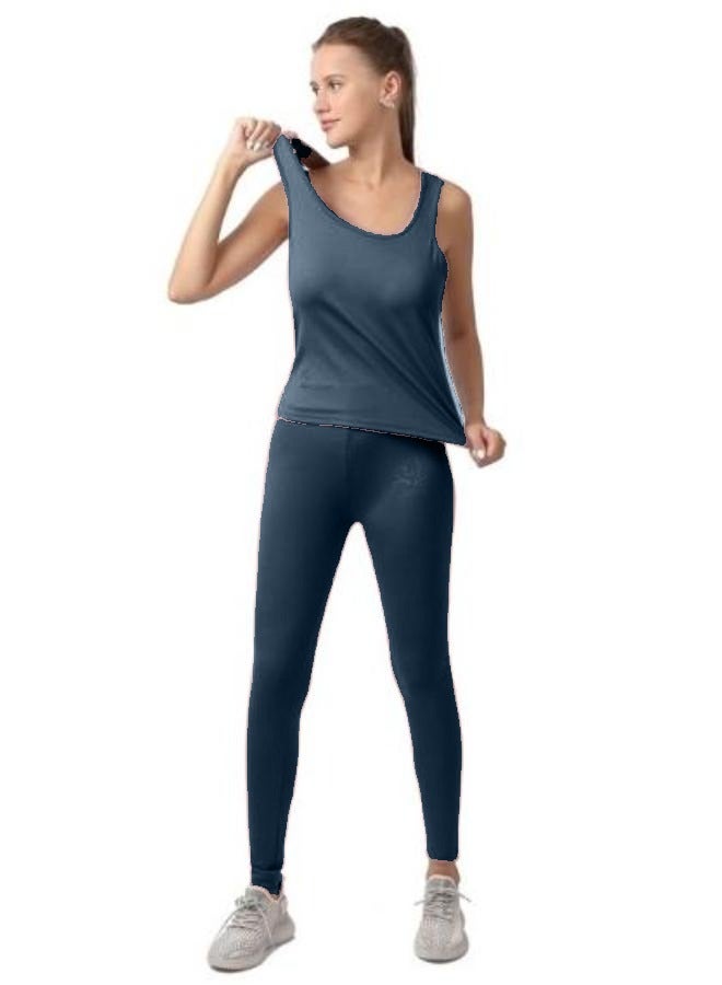 Yoga Outfit 2 Piece Workout Set High Waist Yoga Leggings and Padded Sando Top for Women Free Size T-18 - Image 4