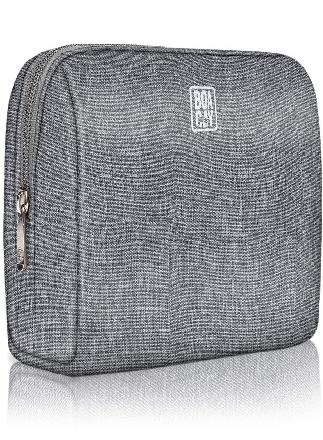 BOACAY Large Makeup Bag, Travel Cosmetic Pouch for Women, Zipper Toiletry Organizer for Purse, Kit Case for Accessories, Brushes - Image 1